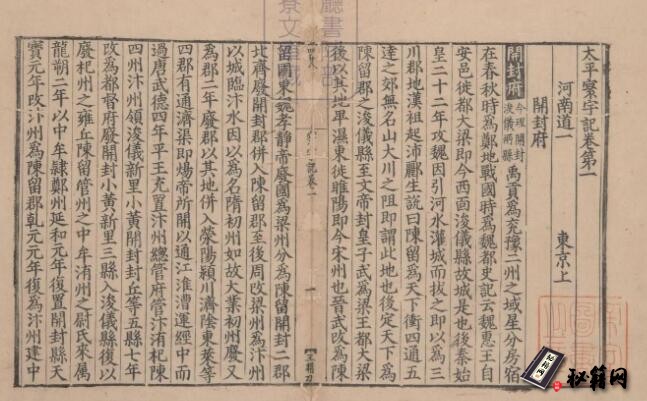 古籍.太平寰宇记.200 卷. 宋. 乐史撰. 南宋蜀刊本.日本宫内厅书陵部藏